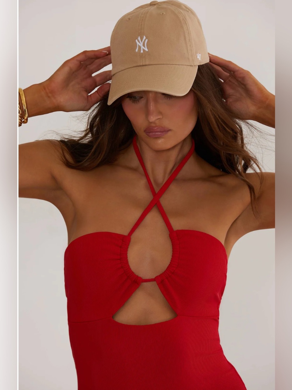 Beach Riot Phoenix Halter One-Piece Swimsuit; Color: Red; Size: Medium - Picture 7 of 16